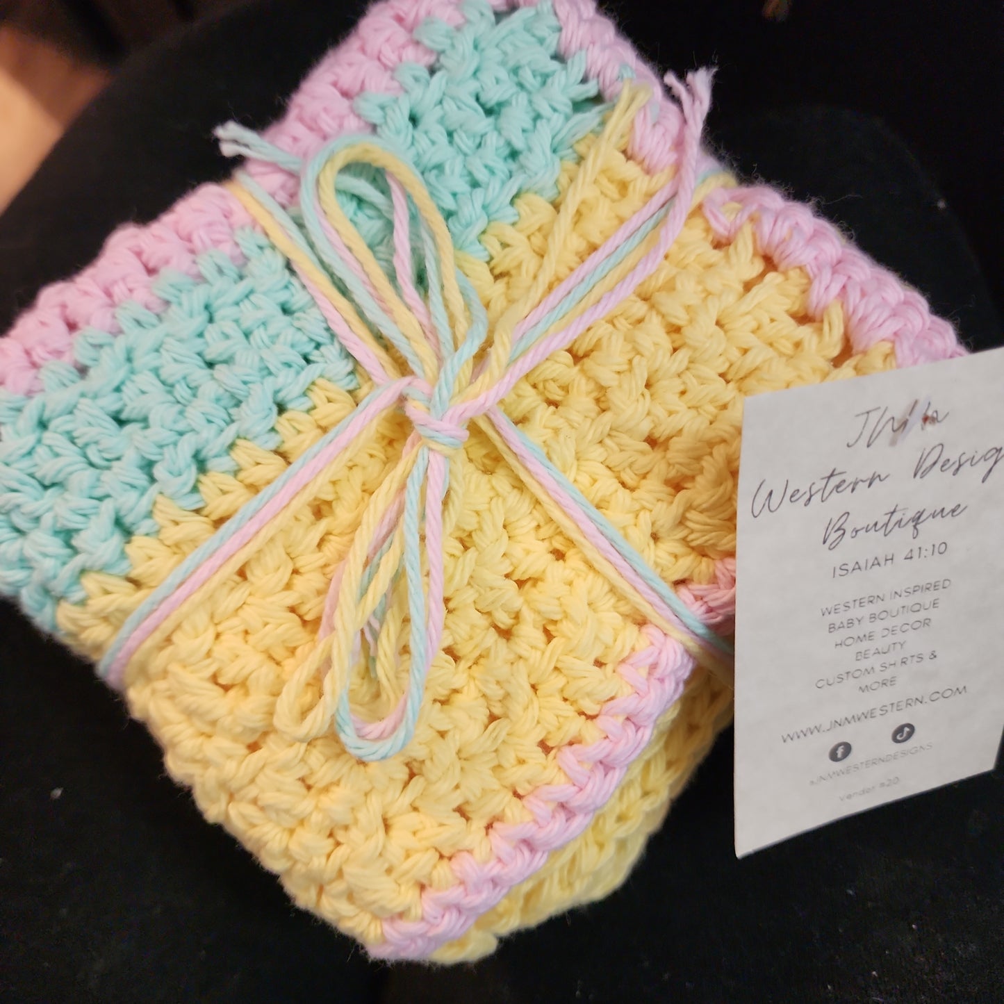 3pc Crocheted wash clothes