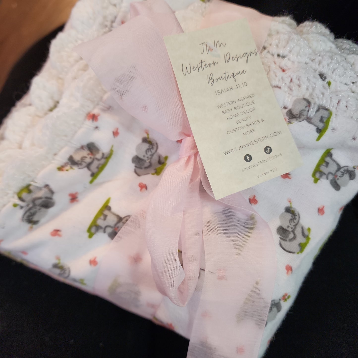 Elephant Garden 2pc blanket