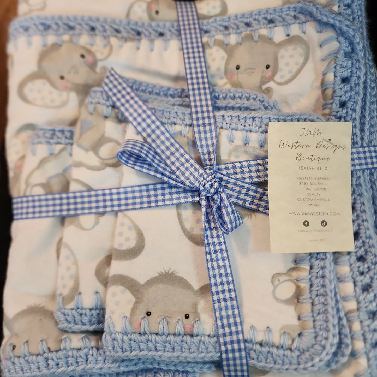 Elephant Baby 3pc Blanket Set