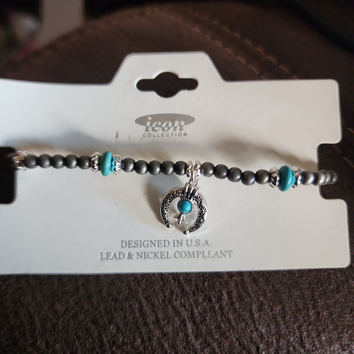 Topeka Turquoise and Silver Pearl Naja Bracelet