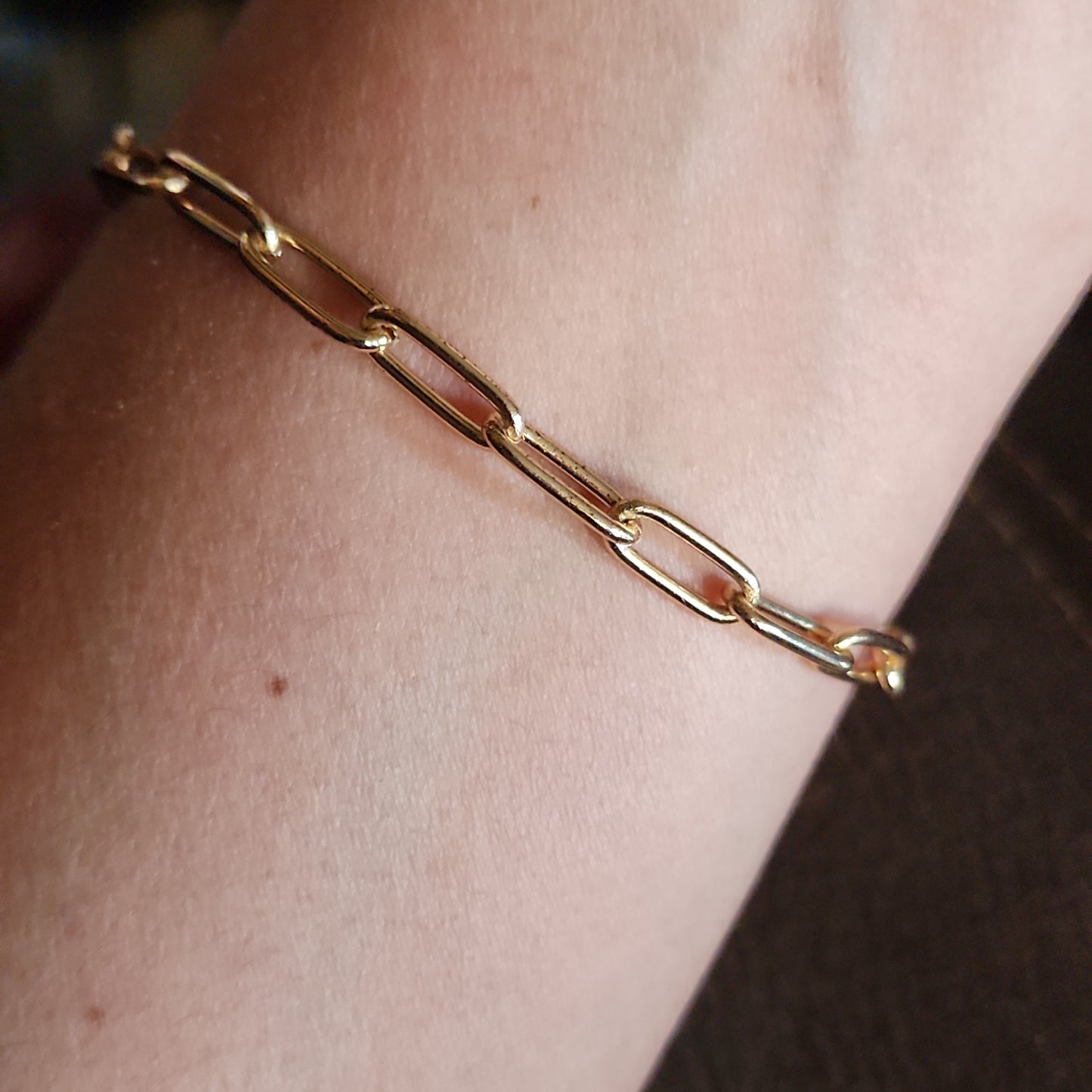 Goldtone Hexagon Lock Toggle Bracelet