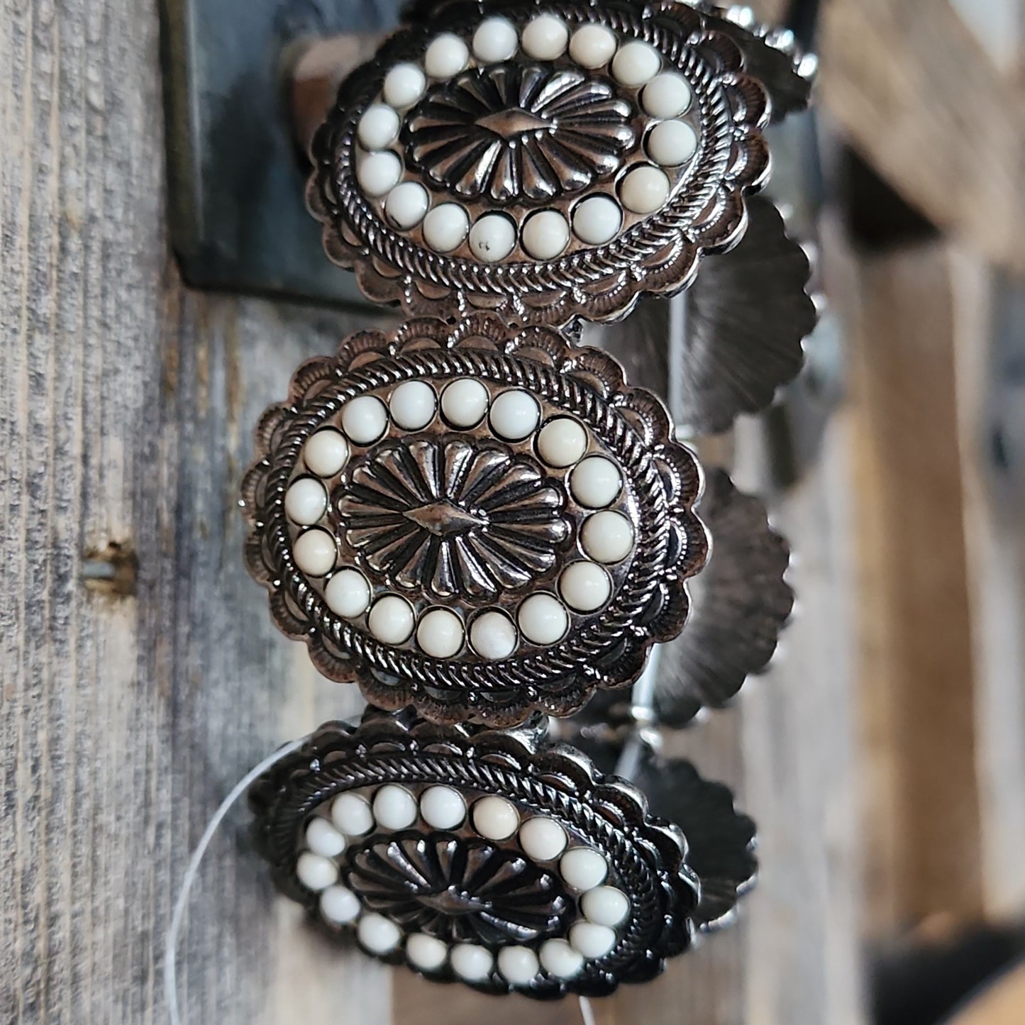 White Corralejo Concho Bracelet