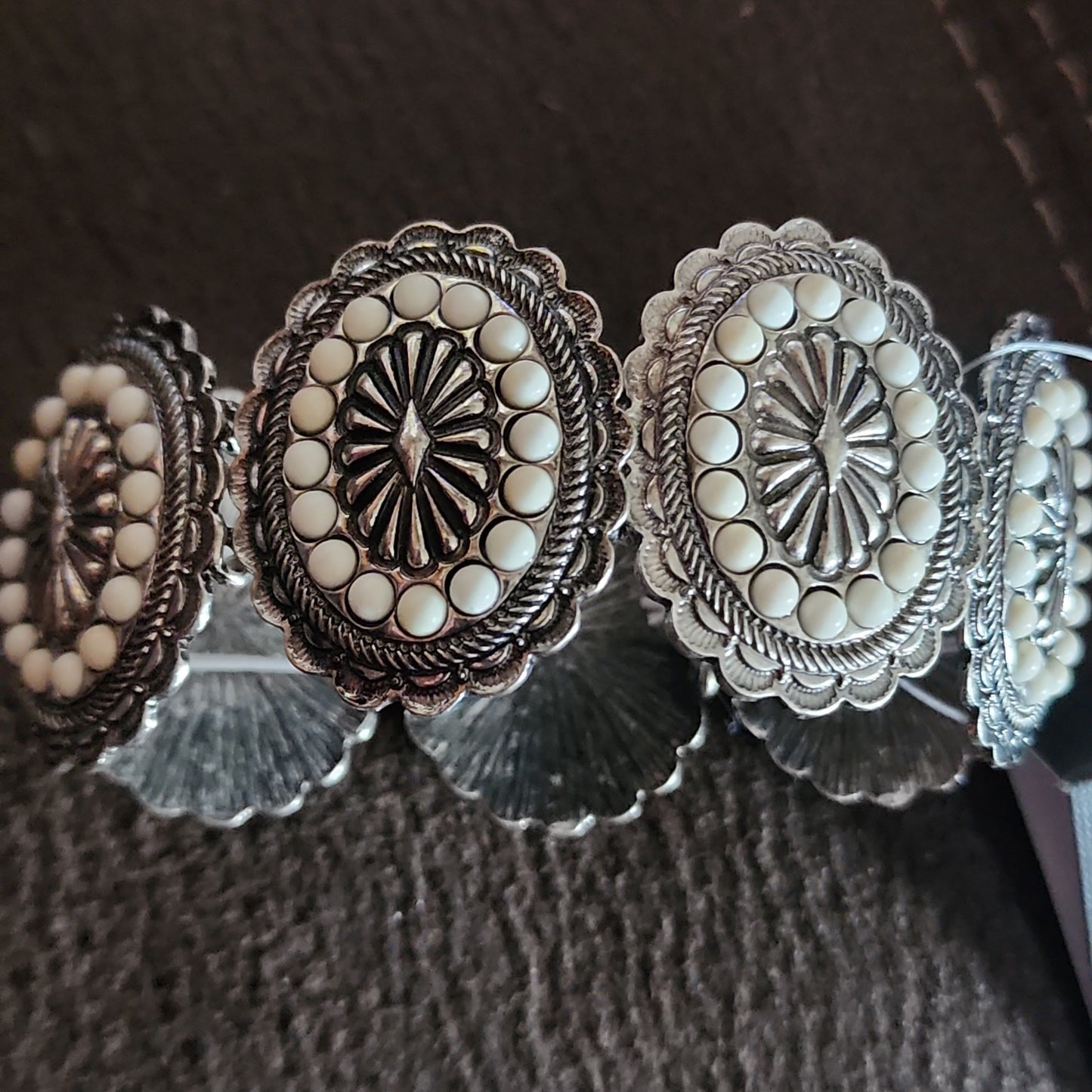 White Corralejo Concho Bracelet