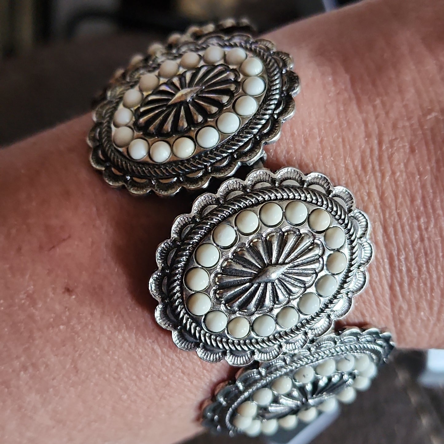 White Corralejo Concho Bracelet