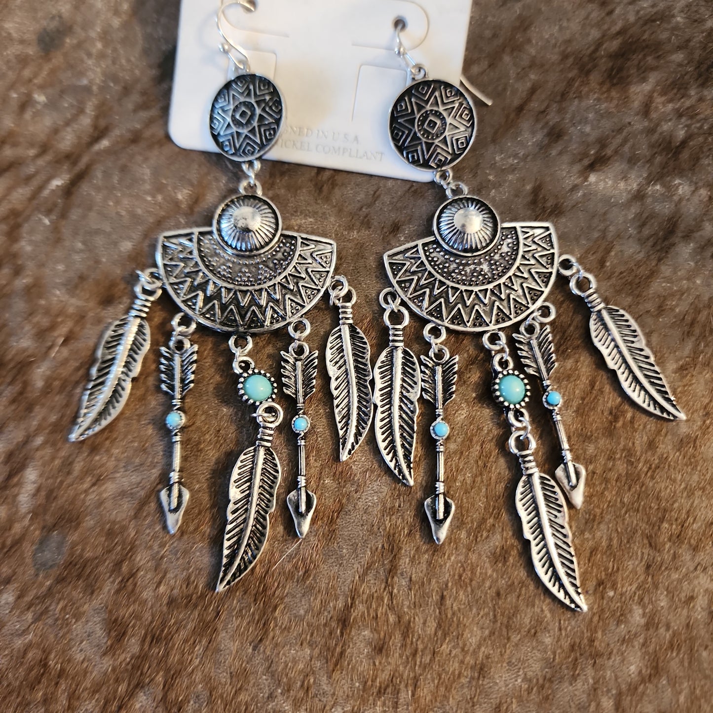 Peruvian Dreams Silvertone Earrings