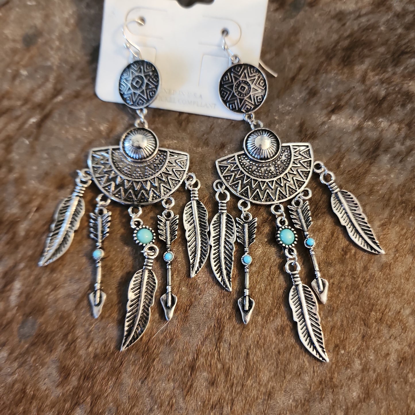 Peruvian Dreams Silvertone Earrings