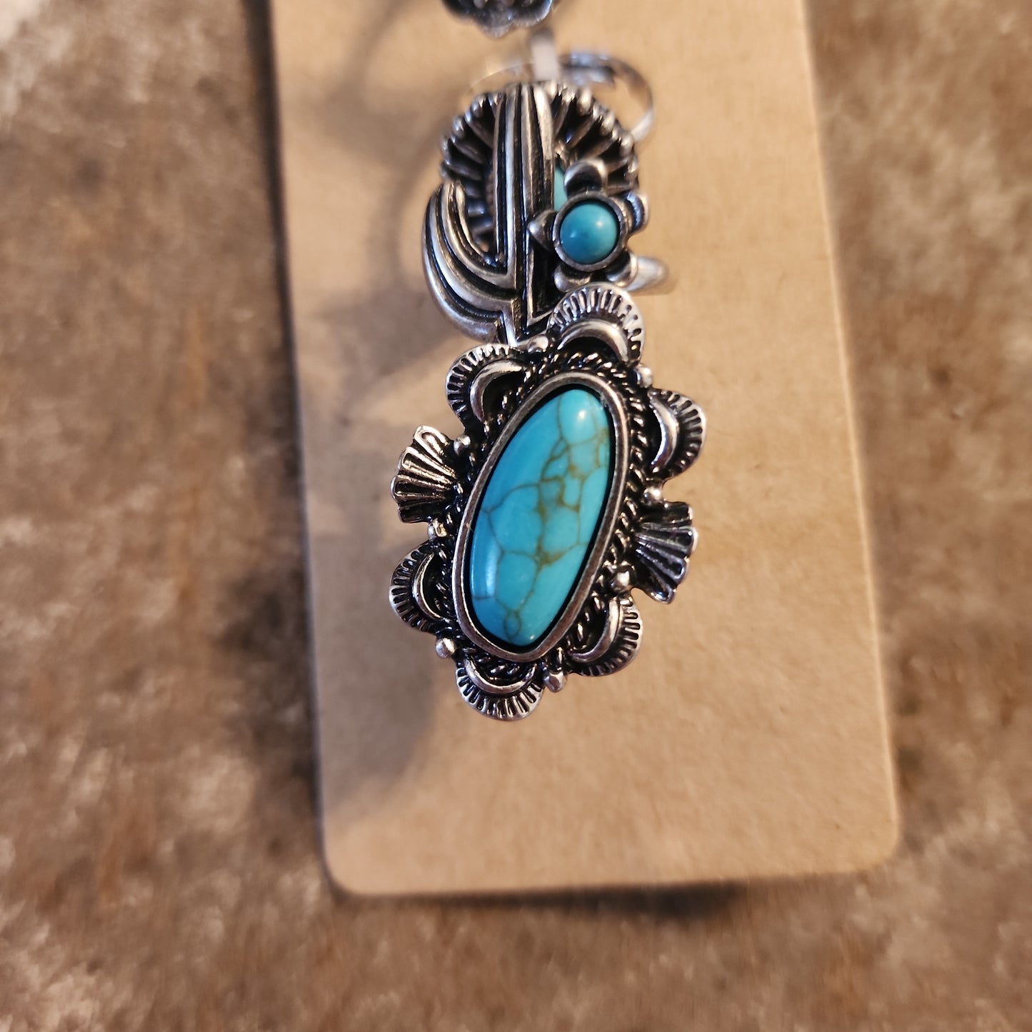 Turquoise Baca Silverstone 5 piece Ring set