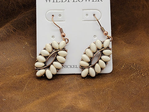 White Stone Earrings