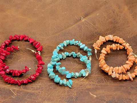 Stone Hoop Earrings