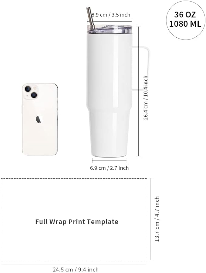 36OZ CUSTOMIZED TUMBLER WITH LID AND STRAW