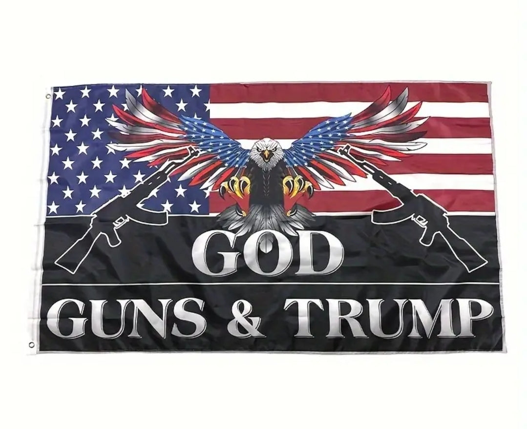 "God, Guns and Trump" Flag
