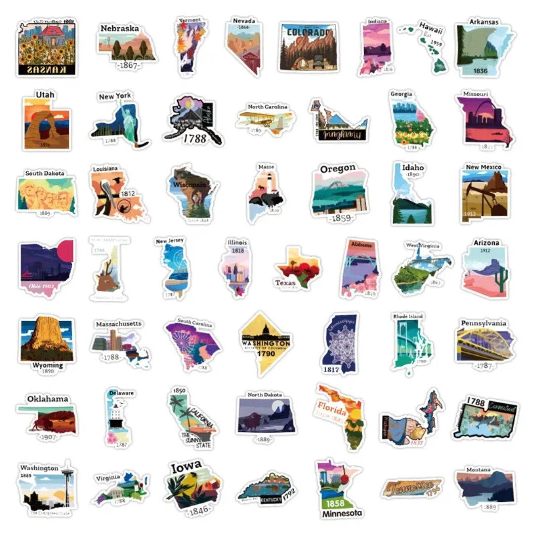 USA - State Stickers