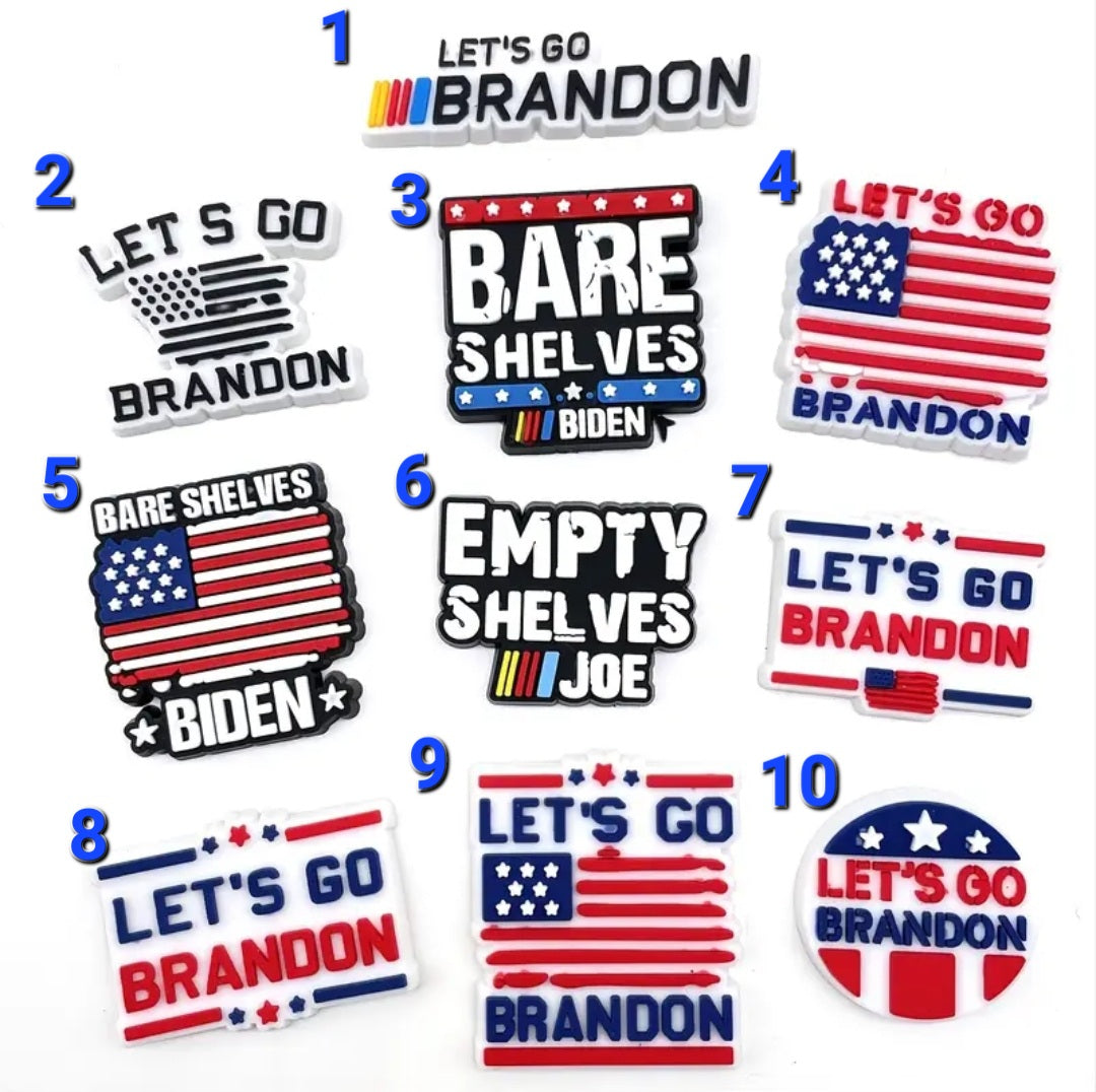 Lets Go Brandon Croc Gems