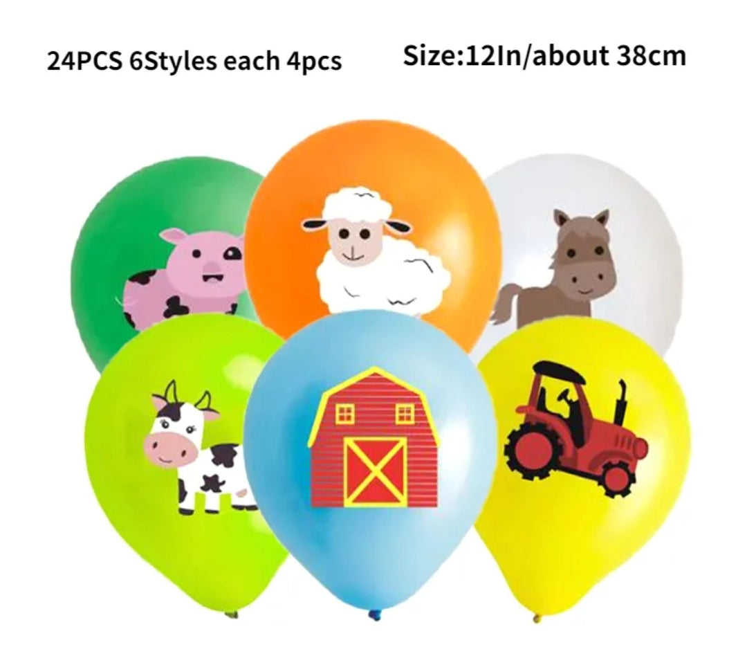 Ol McDonald 12" Ballons