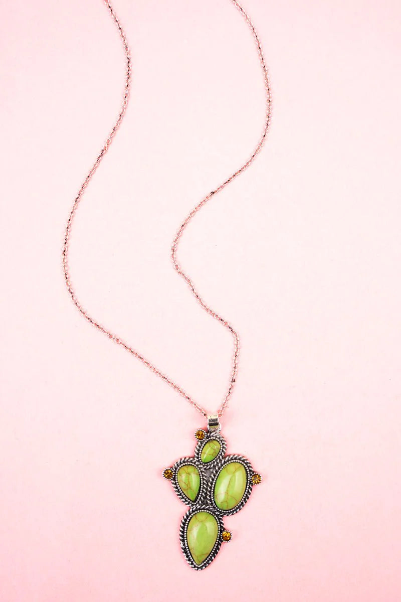 Odette Green Cactus Necklace