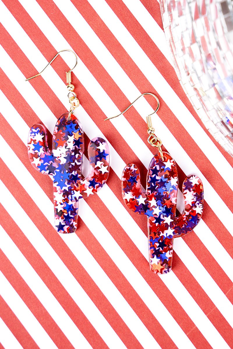 Patriotic Patty Cactus Earrings