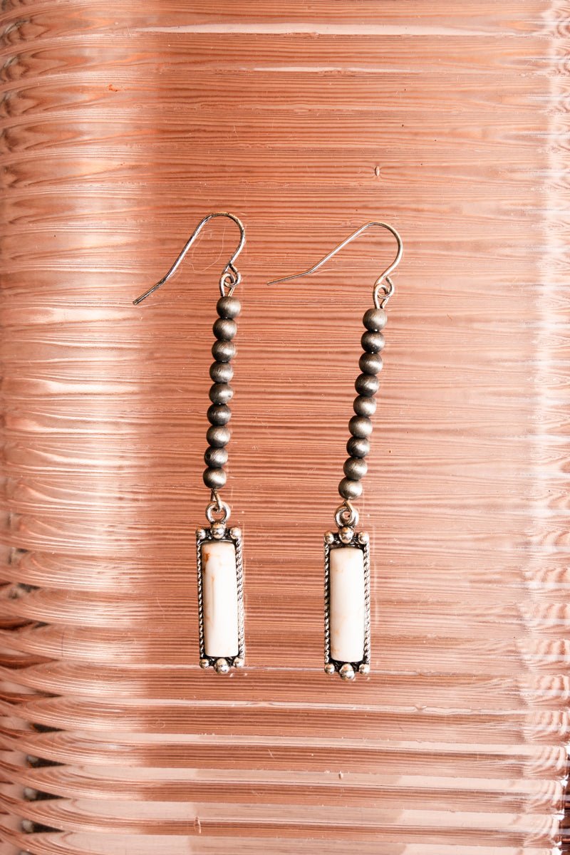 White Bar Petite Earrings