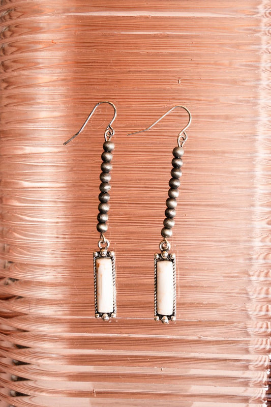 White Bar Petite Earrings