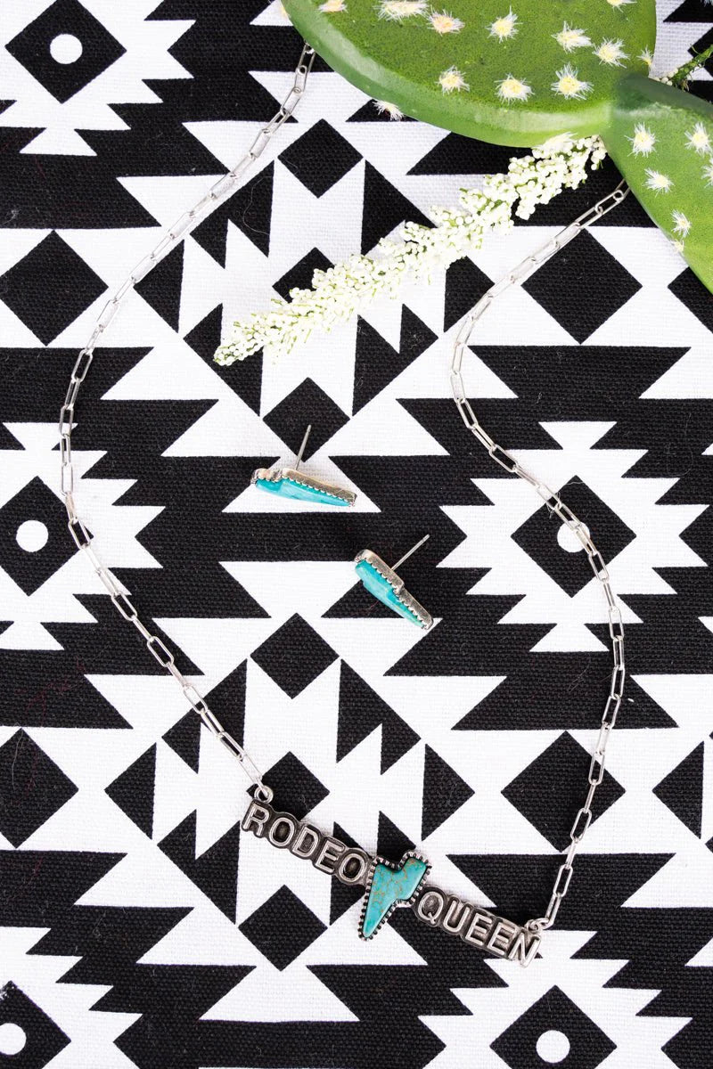 Rodeo Queen Lightning Bolt Necklace Set