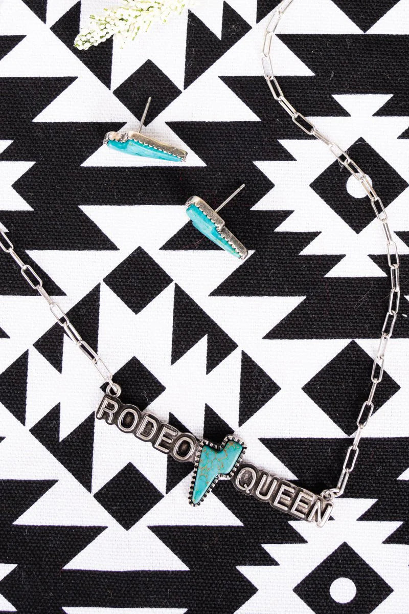 Rodeo Queen Lightning Bolt Necklace Set