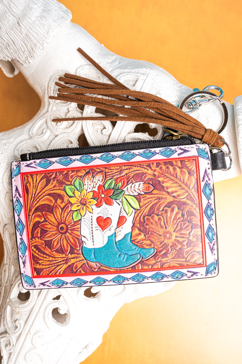 Floral Boots Card Holder