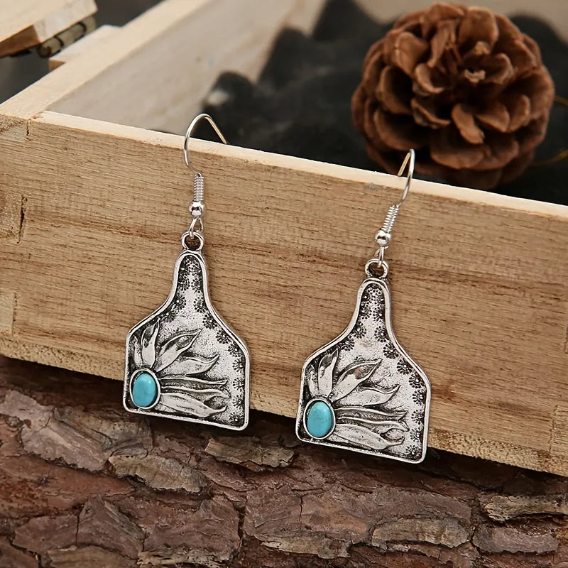 Sunflower Ear Tag earrings