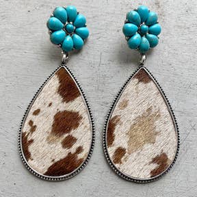 Turquoise Pumpkin Flower earrings