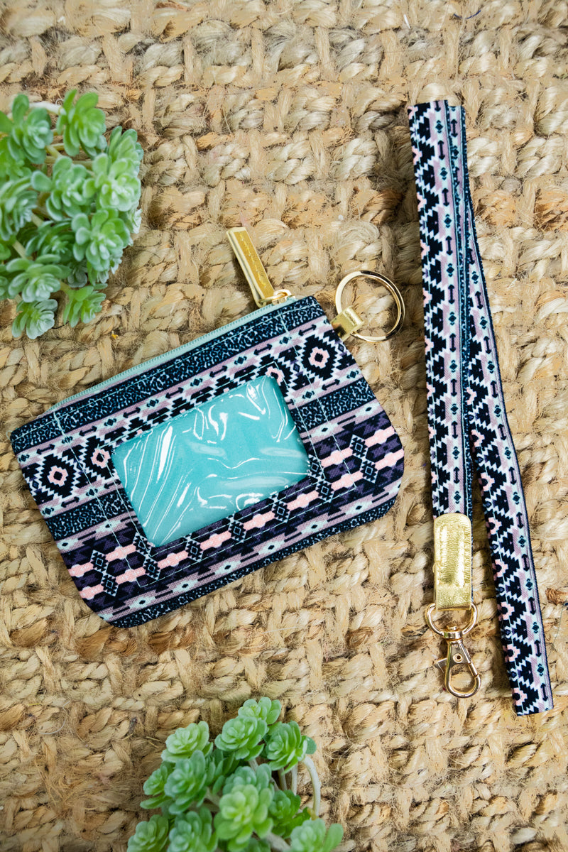 Desert Cat Id Wallet lanyard