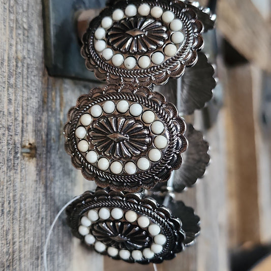 White Corralejo Concho Bracelet