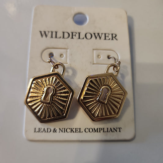 Hexagon Lock Earrings