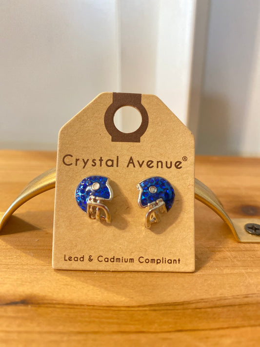 Blue Glitze Helmets Earrings