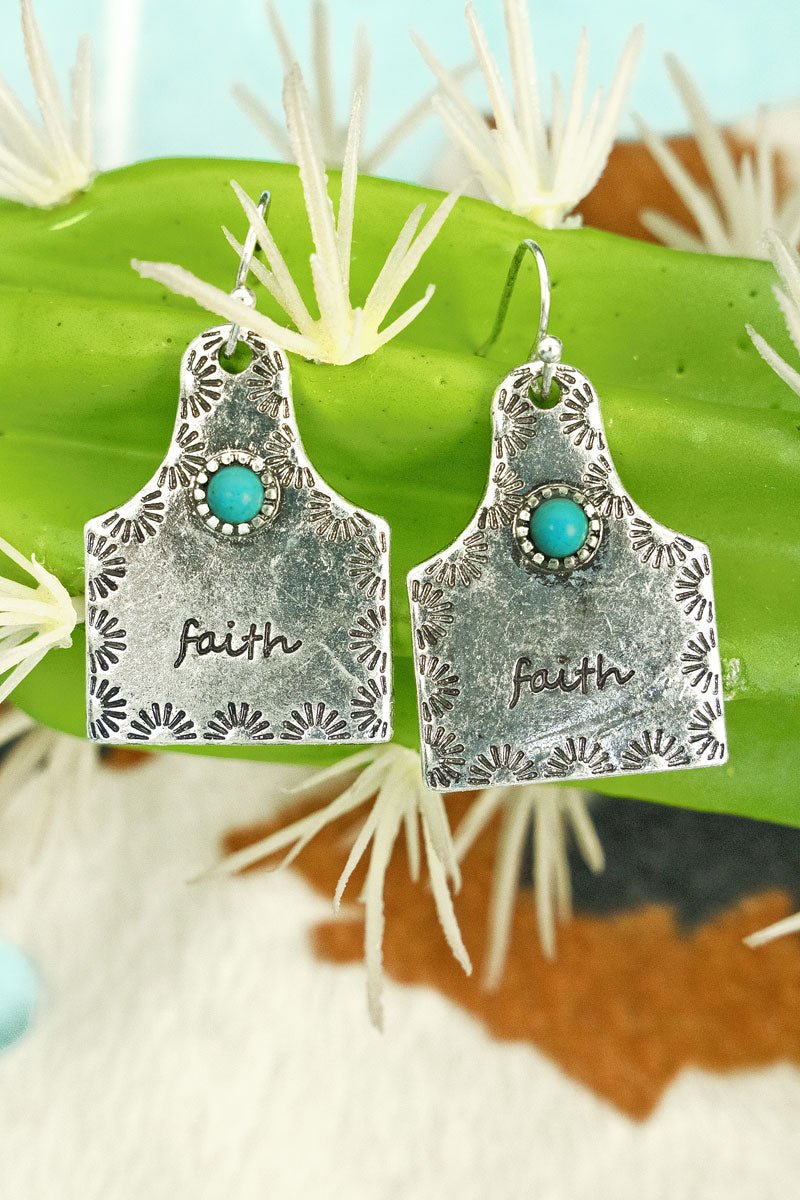 "Faith" Cowtag earrings