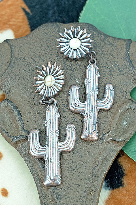 Coppertone Cartago Cactus Earrings