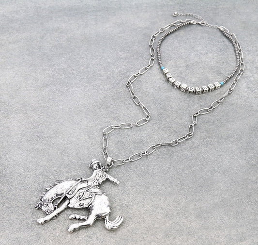 Let's Rodeo Layered Pendant Necklace