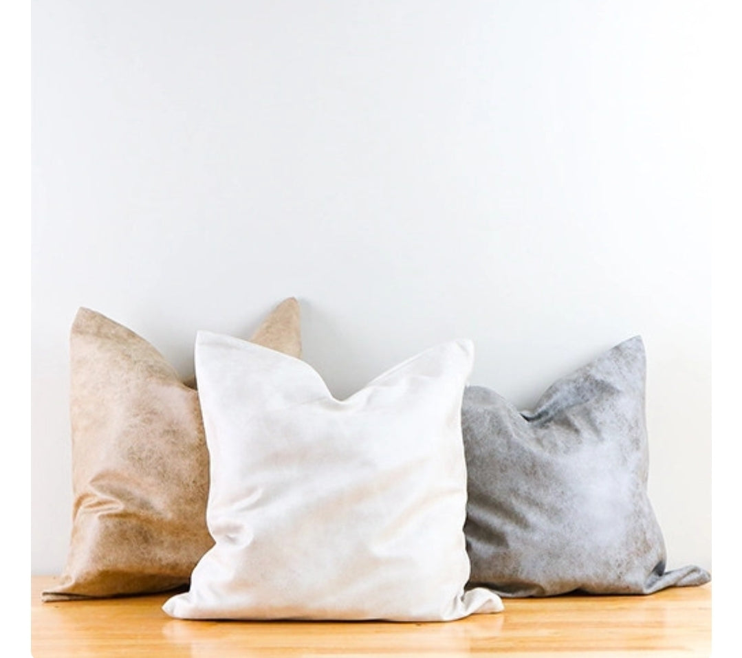 Customizable Faux Leather Pillow Case