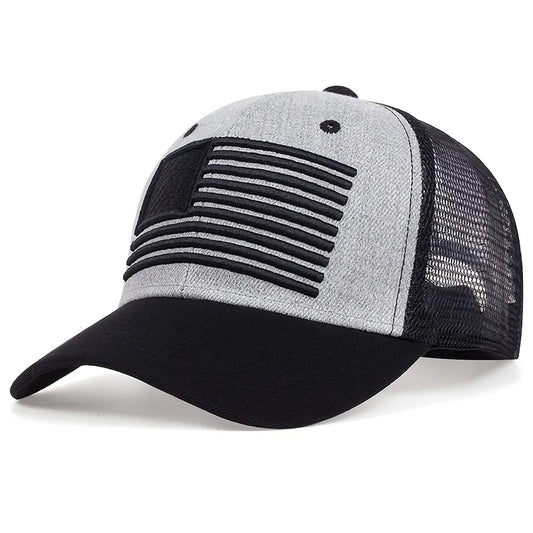 Black Stars and Stripes trucker hat