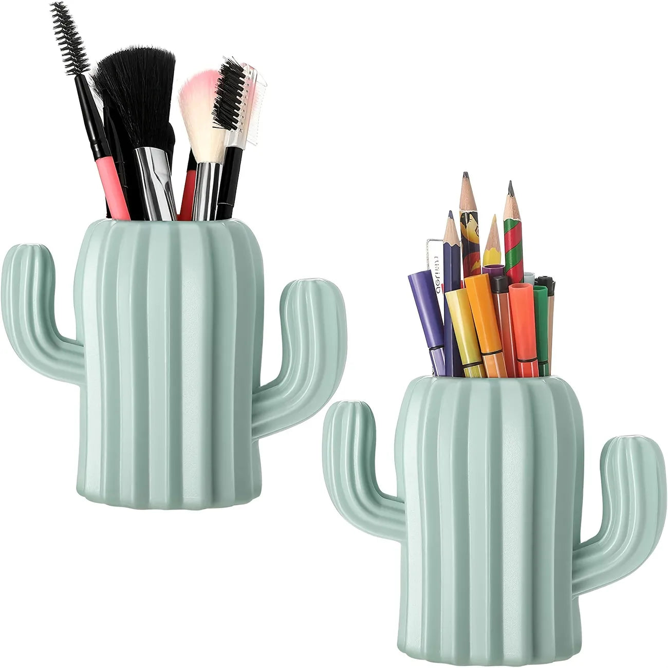 Cacti hold my brushes for me