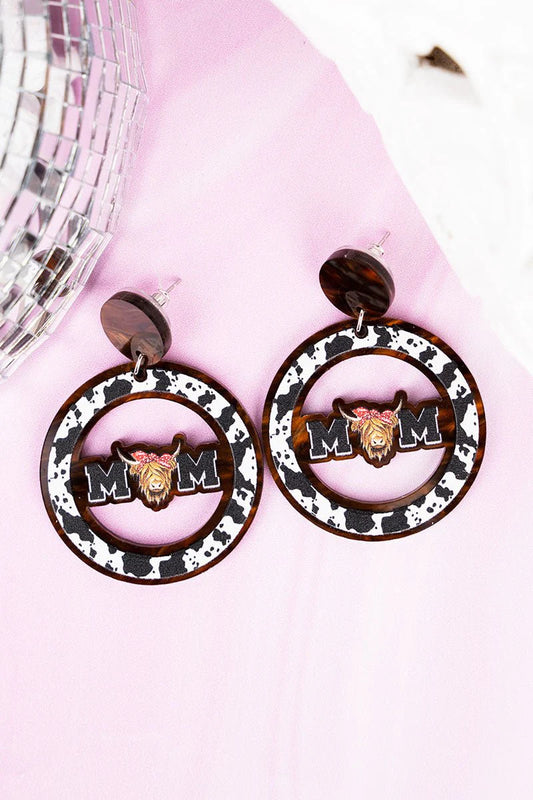 Highland Cow "Mom" Earrings