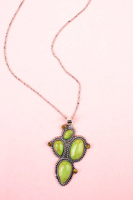 Odette Green Cactus Necklace