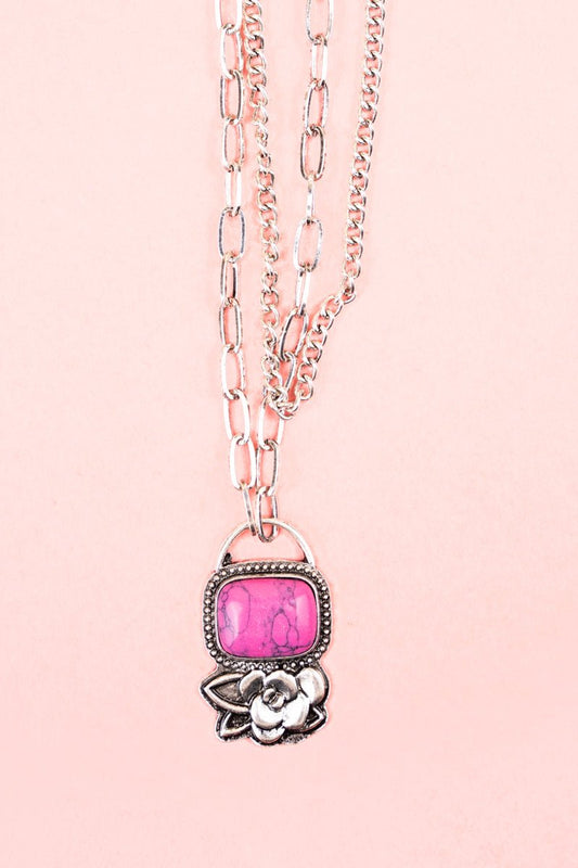 Roseland Pink Silverton Layered Necklace