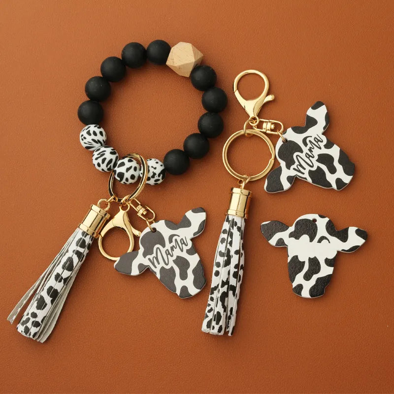 Mama Cow Wristlet Keychains