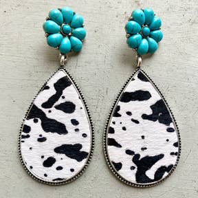 Turquoise Pumpkin Flower earrings