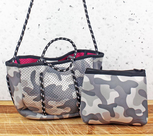 Brynn Camo Neoprene tote